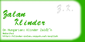 zalan klinder business card